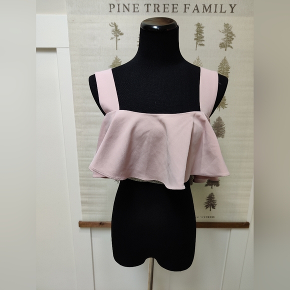 Milly Blush Ruffle Crop Top NWT - 4 - Picture 2 of 11